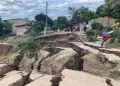 Tierra se hunde en centro poblado de Bagua y afecta a más de 50 familias