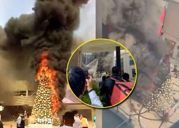 Jockey Plaza: vídeos del preciso momento en el que se incendió el árbol de Navidad