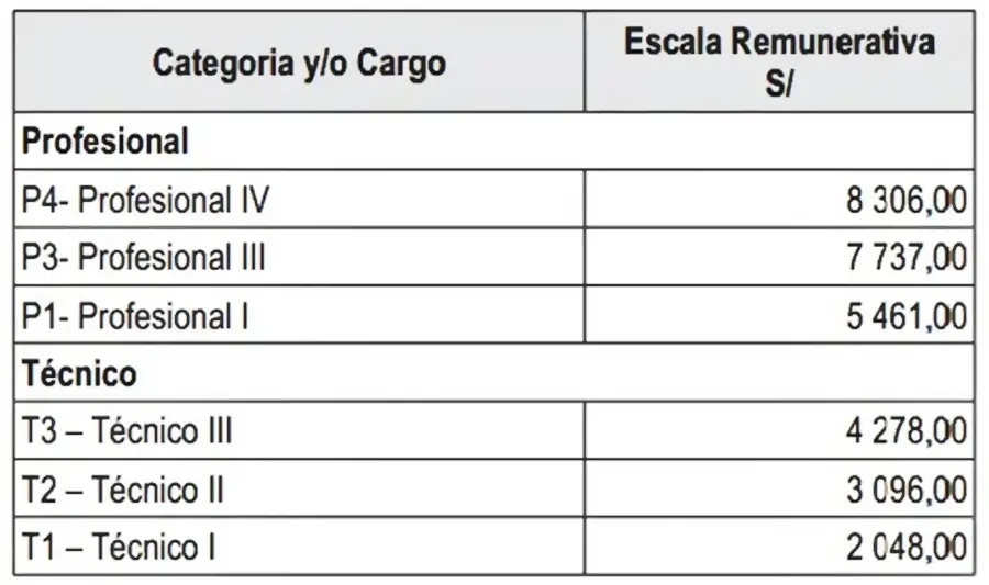 tablas que muestran remuneraciones para los trabajadores peruanos