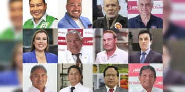 Candidatos al debate presidencial en Perú reunidos en collage: segunda fecha de discusión de propuestas electorales