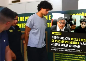 Adrián Villar Chirinos siendo custodiado tras dictarse 9 meses de prisión preventiva por el caso Lizeth Marzano