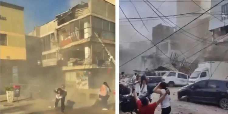 Edificaciones afectadas y calles con polvo tras fuerte temblor o terremoto en Colombia