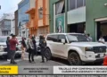 Operativo policial en Trujillo con camionetas y agentes tras el cuádruple asesinato y secuestro
