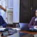 Keiko Fujimori y miembros del gabinete durante una sesión oficial del Consejo de Ministros