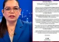 La periodista Milagros Leyva y el comunicado de una madre de familia en pantalla