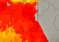 Mapa satelital de anomalía térmica del mar peruano y la región Niño 1+2 para nota de clima