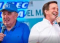 Rafael López Aliaga y Francis Allison durante eventos políticos sobre la encuesta Ipsos en Lima.