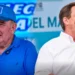 Rafael López Aliaga y Francis Allison durante eventos políticos sobre la encuesta Ipsos en Lima.