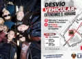 Mapa oficial de desvíos vehiculares y calles cerradas en San Marcos por los conciertos de BTS en Lima.