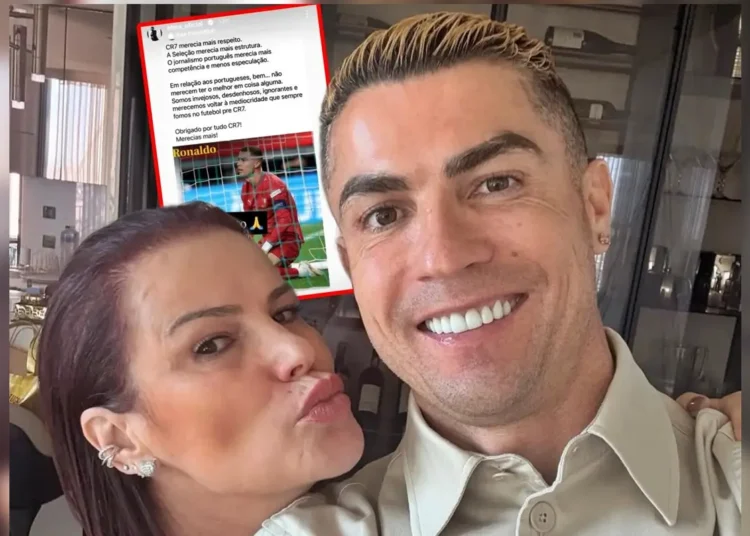 Cristiano Ronaldo junto a su hermana Elma Aveiro y una captura de sus polémicas declaraciones en redes